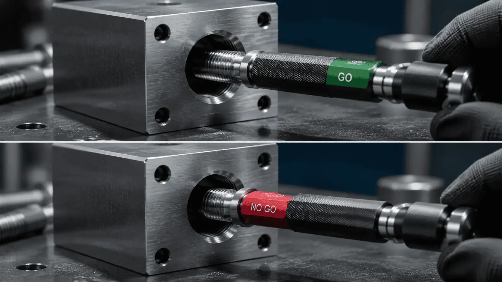 GO NO-GO thread gauge inspection principle