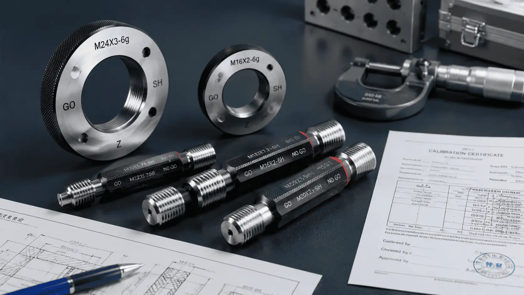 Precision gauge tools and GO NO-GO thread gauges manufactured by GageTools
