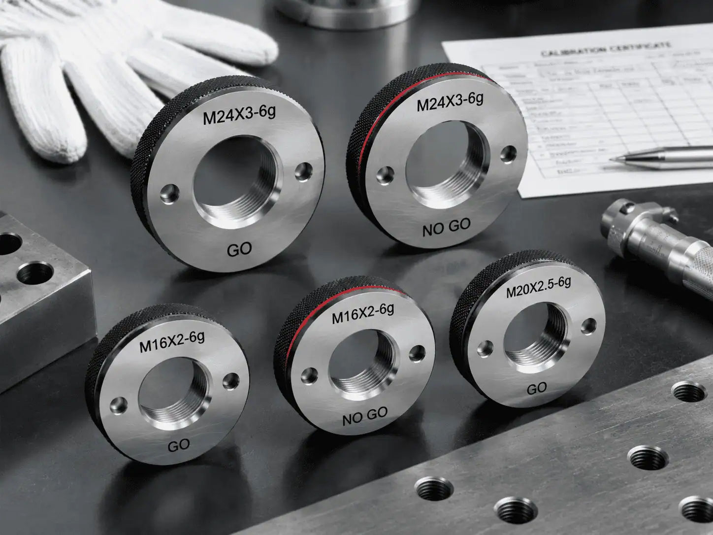 Thread ring gauges for external thread inspection