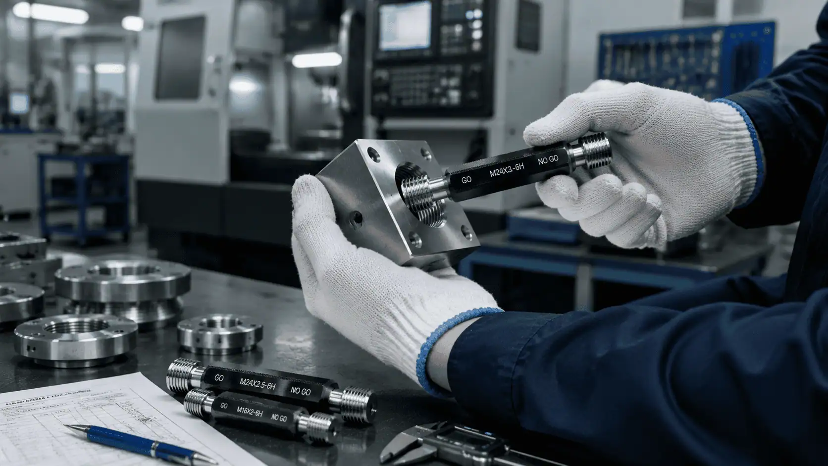 CNC grinding and factory quality inspection for precision thread gauges