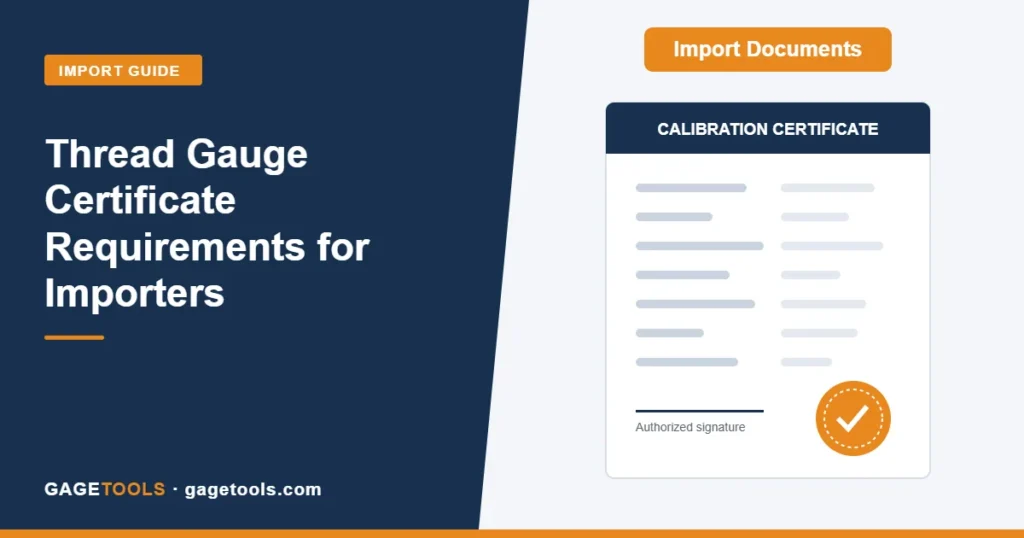 Thread Gauge Certificate Requirements for Importers
